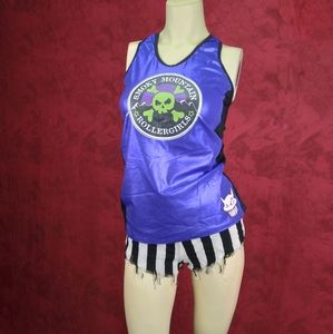 Roller derby official team jersey racerback shirt and shorts
